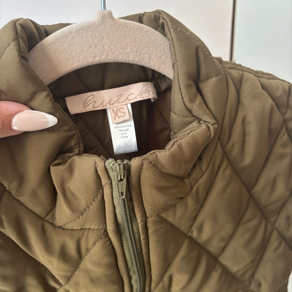 Anthropologie Hutch Linden Puffer Vest XS Olive Green Quilted - Picture 4 of 4